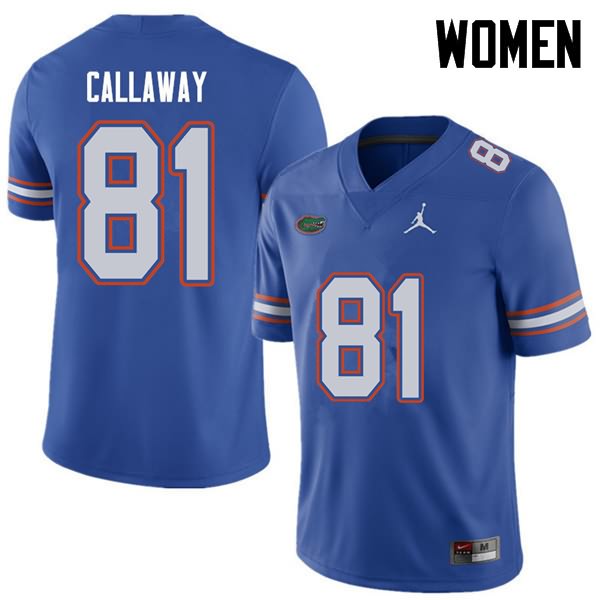 NCAA Florida Gators Antonio Callaway Women's #81 Jordan Brand Royal Stitched Authentic College Football Jersey SVA0464EV